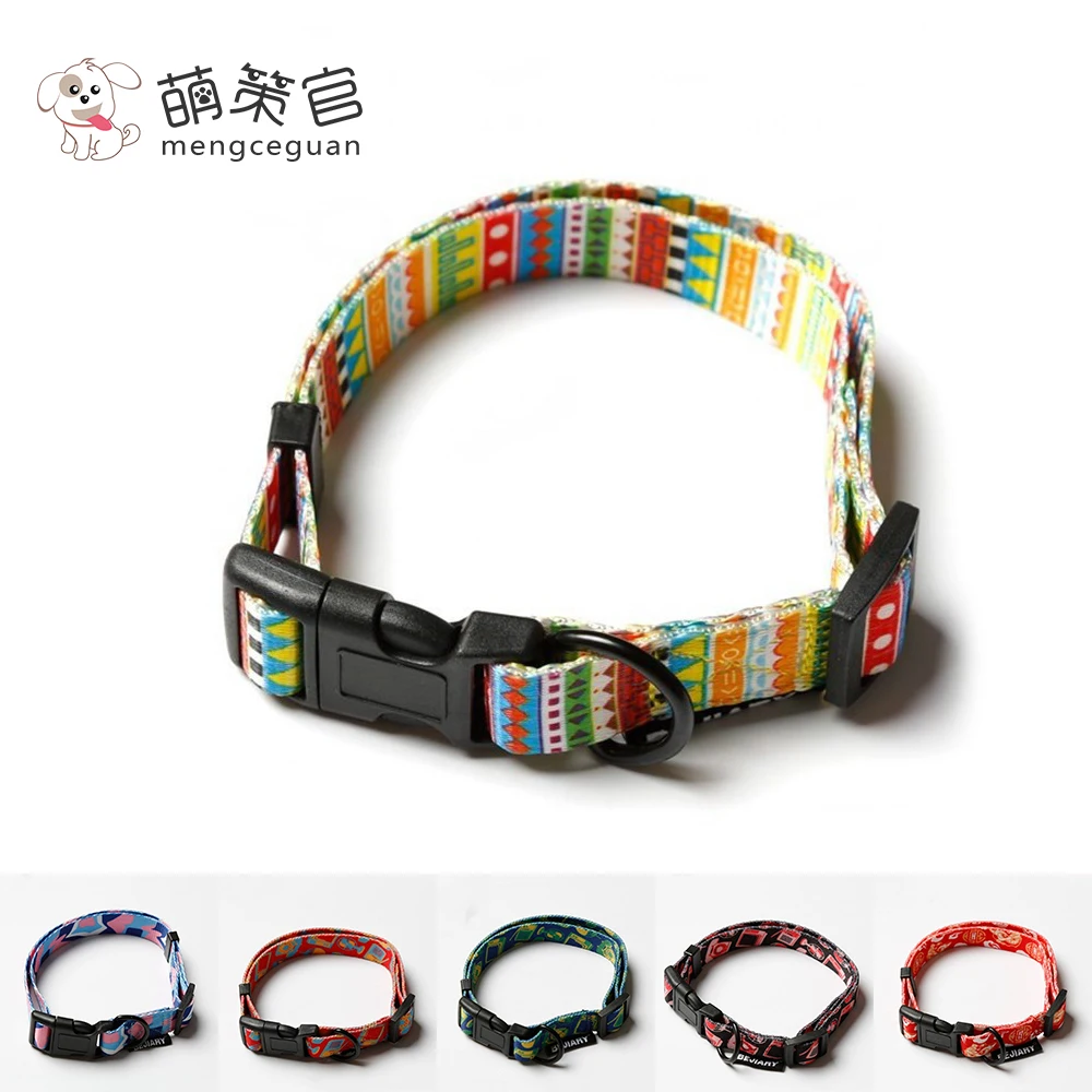 mengceguan Cute Dog Collar Personalized Nylon Fashion pattern Pet dog cat Colllar Puppy Dogs Collars Accessories for Beagle | Дом и сад