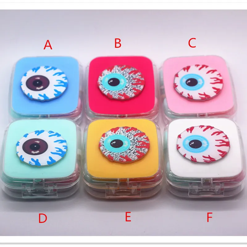 

LIUSVENTINA Portable DIY Acrylic Cute Eye Eyeball Contact Lens Case Box with Mirror Container for Color Lenses Gift for Children