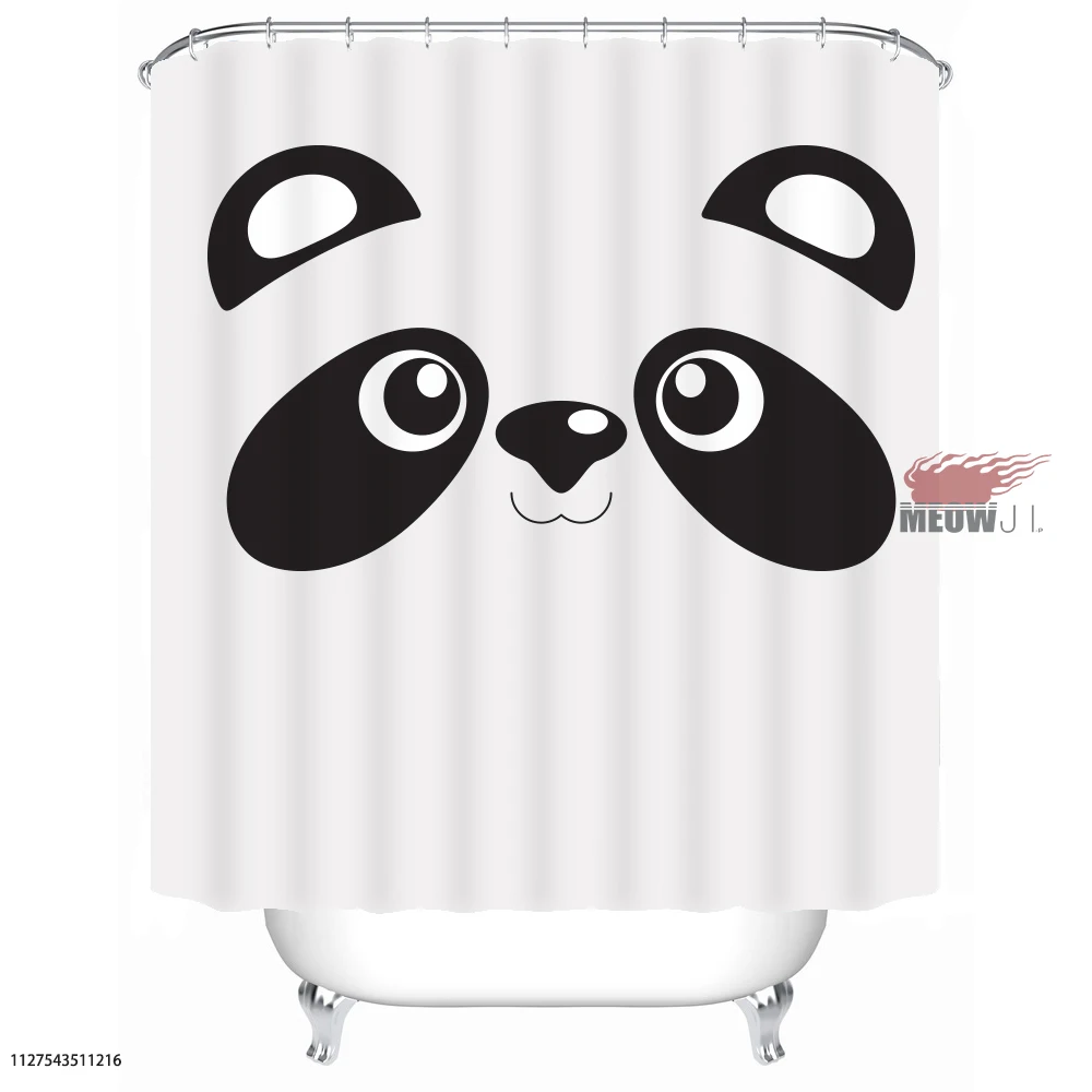 Online Shop Hitam Dan Putih Panda Lucu Hewan Kustom Shower Curtain