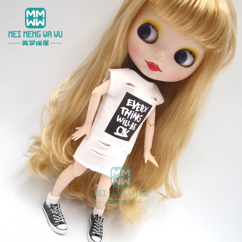 Blyth кукольная одежда модная толстовка с капюшоном и надписью для blyth azone ob24 1/6 аксессуары для кукол