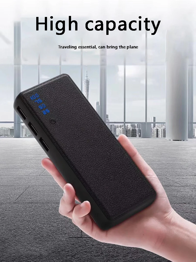 Внешний аккумулятор power Bank 20000 mah, внешний аккумулятор PoverBank 3USB, ЖК-внешний аккумулятор, портативное зарядное устройство для мобильного телефона, для Xiaomi Mi iphone7 5x18650