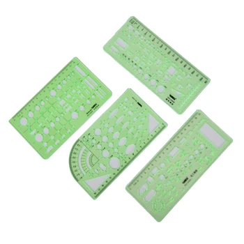 

Professional Modern Plastic Surveying And Mapping Drawing Tools Foot Multifunctional Template Ruler 10kinds