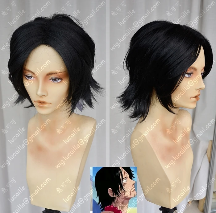 Free Shipping Anime One Piece Portgas D Ace Cosplay Wig Heat Resistant Full Hair Wigs on