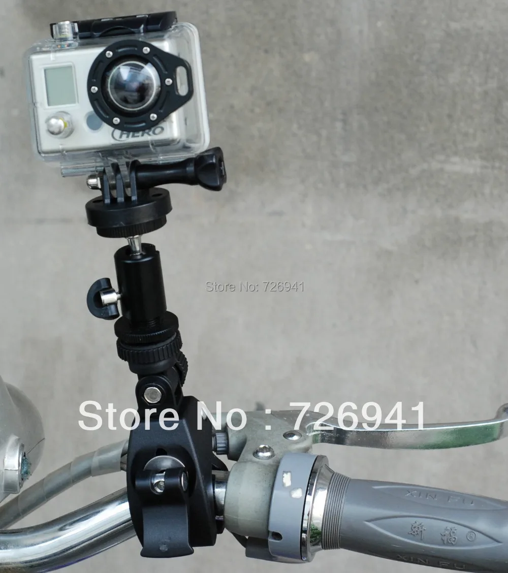 Camera Handlebar Mount Holder +Gopro Hero Adapter + Hot Shoe Bracket Free shipping | Электроника