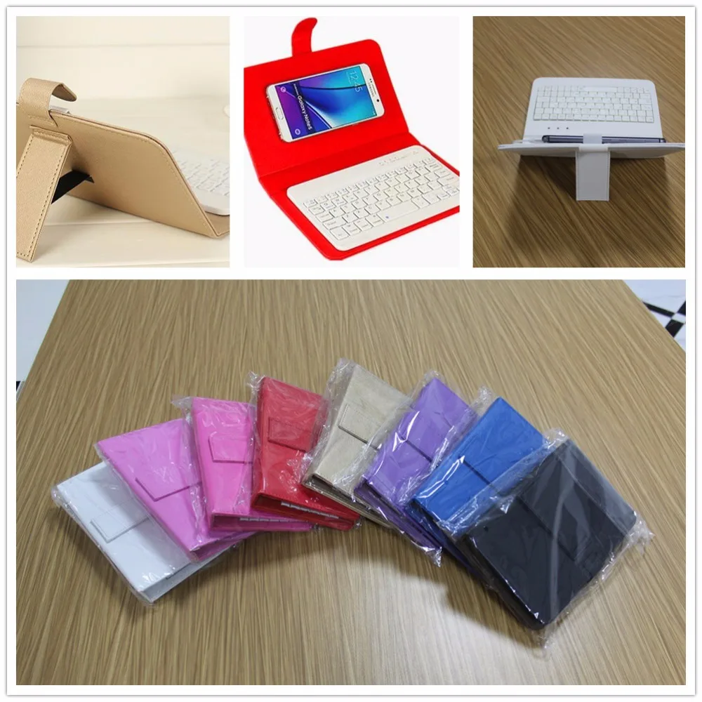 

Universal Wireless Bluetooth Keyboard PU Leather Mobile Phone Case For iPhone 7 6 6S Lenovo Samsung Huawei Xiaomi ZTE Sony