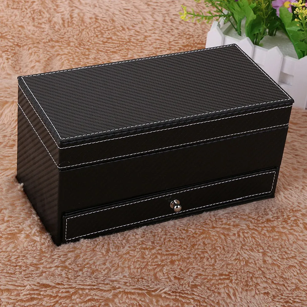 4 отсека коробка для хранения часов ящик для хранения ювелирных изделий дисплей кожаный квадратный ящик для ювелирных изделий