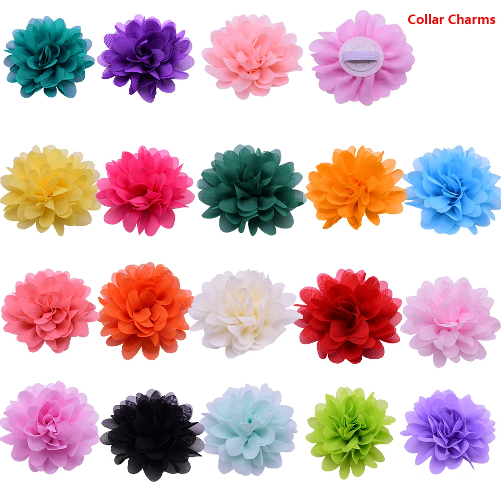 

Big Flower Dog Cat Collar Slide Chiffon Material Cat Samll Dog Collar Charms Dog Cat Grooming Accessories Supplies No Collar
