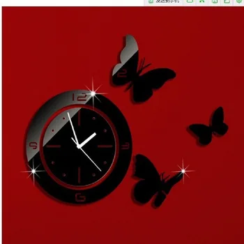

DIY Wall Clock Saat Clock Reloj Acrylic Duvar Saati Horloge Murale Self adhesive Butterfly Wall Clocks Reloj de pared Klok Watch