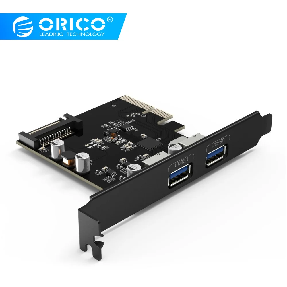 ORICO PA31 2P Настольный 2 порта USB3.1 PCI E адаптер экспресс карта Поддержка горячего