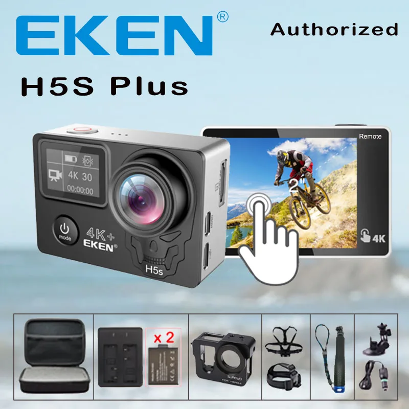 Экшн-камера EKEN H5S Plus, Ultra HD 4K Ambarella A12, Wi-Fi, 170, водонепроницаемая Спортивная камера для шлема Экшн-камера EKEN H5S Plus, Ultra HD 4K Ambarella A12, Wi-Fi, 170, водонепроницаемая Спортивная камера для шлема