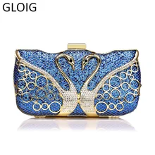 GLOIG, женские клатчи на день с бриллиантами, с блестками, роскошные вечерние сумки, животный дизайн, стразы, открытые стильные сумки