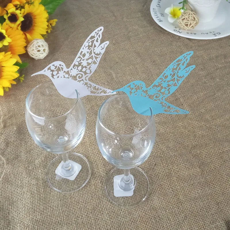 Verre /à vin carte papier d/écoup/é au laser Tasse carte Table Mark Home Decor Festival//d/écoration de f/ête de mariage rose