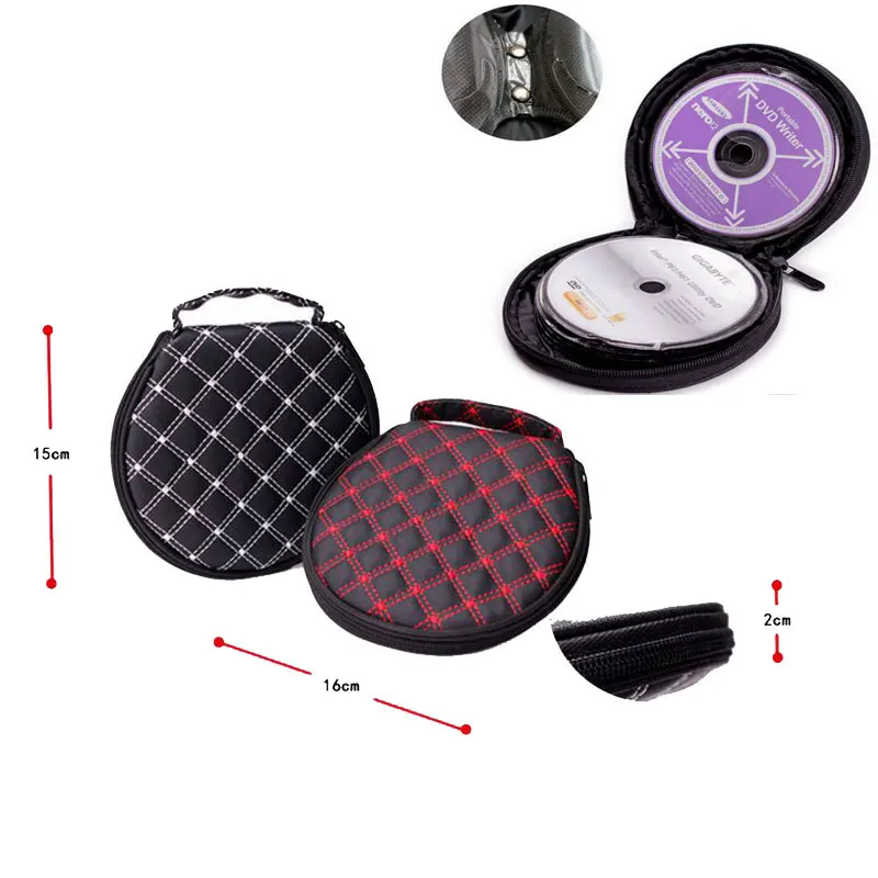 

ymjywl CD Case Capacity 20 discs CD High Quality Round DVD Box CD Bag For Car And Home Case