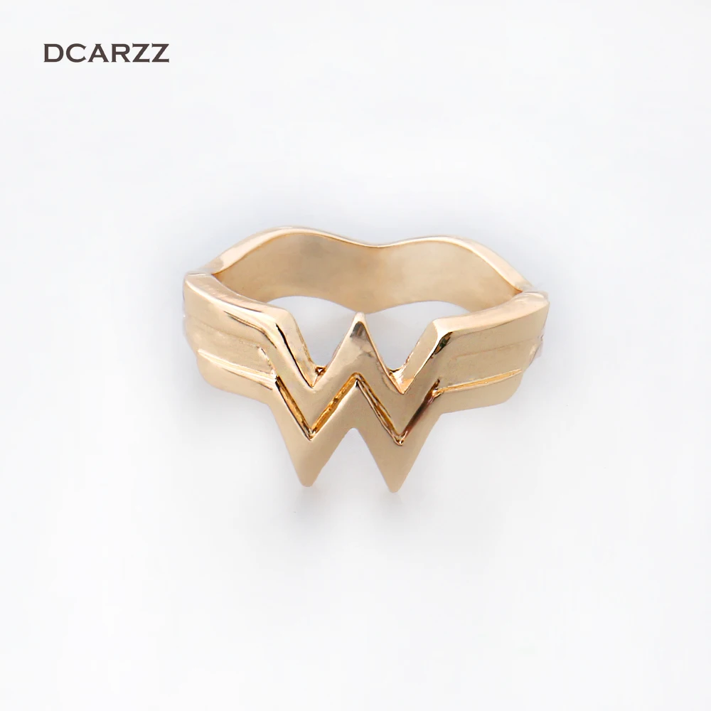

Size 5-9 Wonder Woman Stacking Ring,Super Hero 3D Wonder Woman Logo Geeky Engaged Ring Jewelry,Girl Power Ring Wholesale