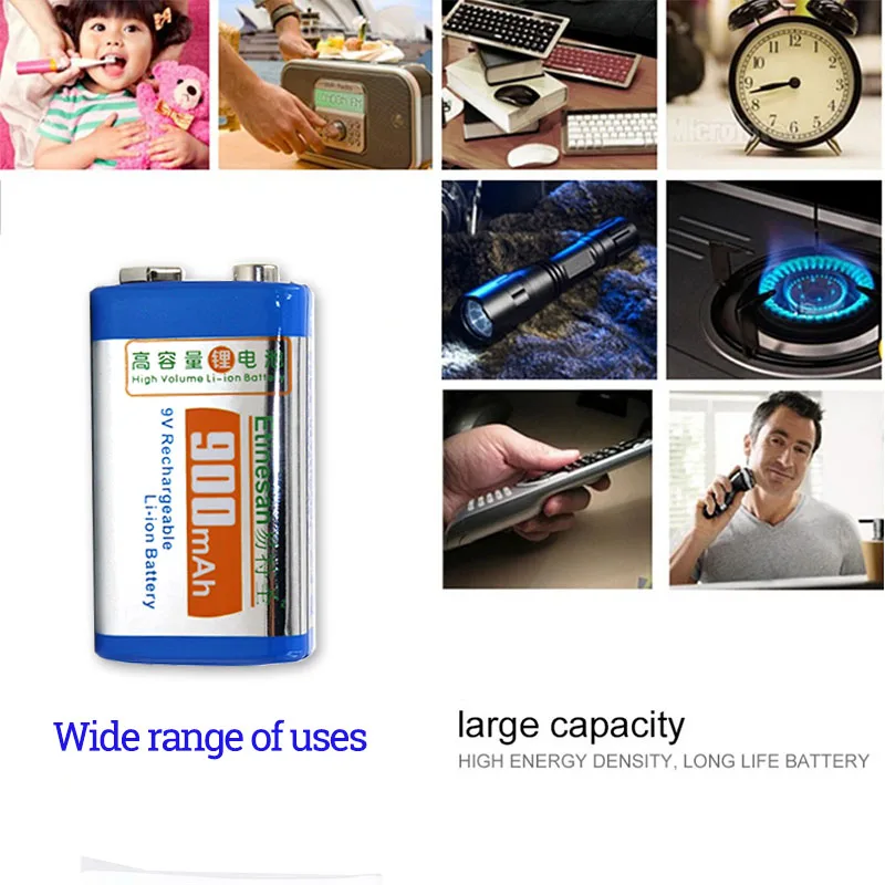 1 шт. Etinesan 900mAh 9v литий ионная аккумуляторная батарея Аккумуляторы для микрофона