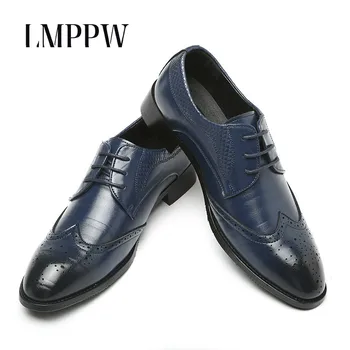 

2019 New Men's Shoes British Business Bullock Men Oxford Shoes for Men Brogue Shoes Sapato Social Masculino Chaussures Hommes