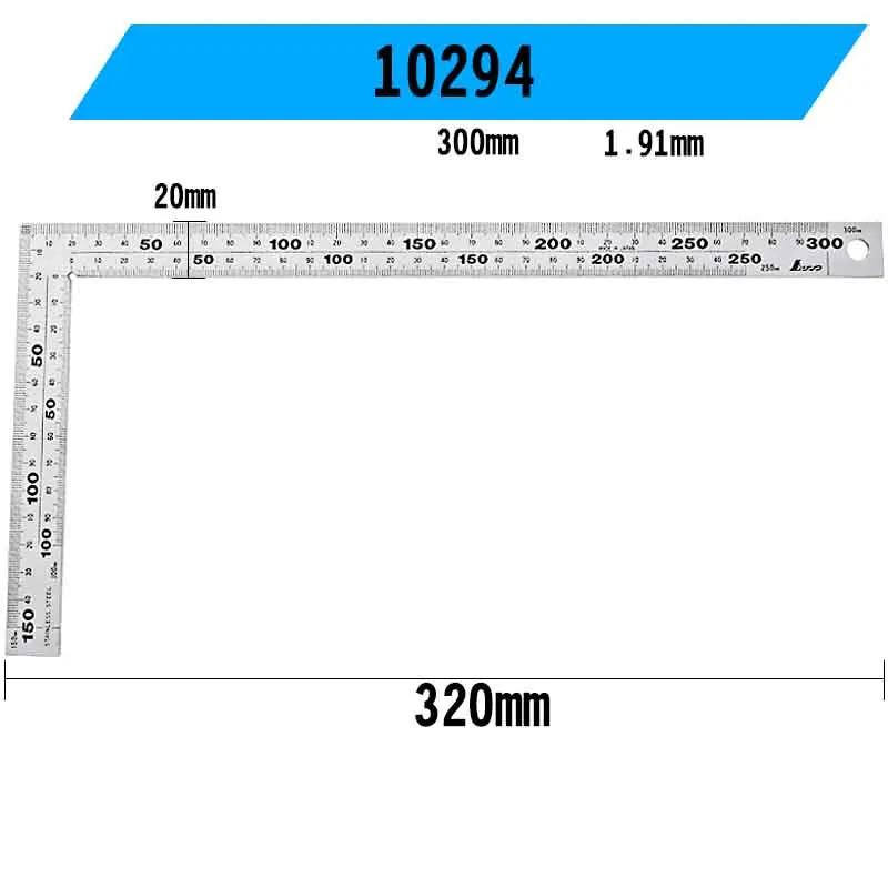 SHINWA Пингвин квадратная линейка 90 градусов нержавеющая сталь Поворотная линейка утолщенная Высокая точность многофункциональная линейка