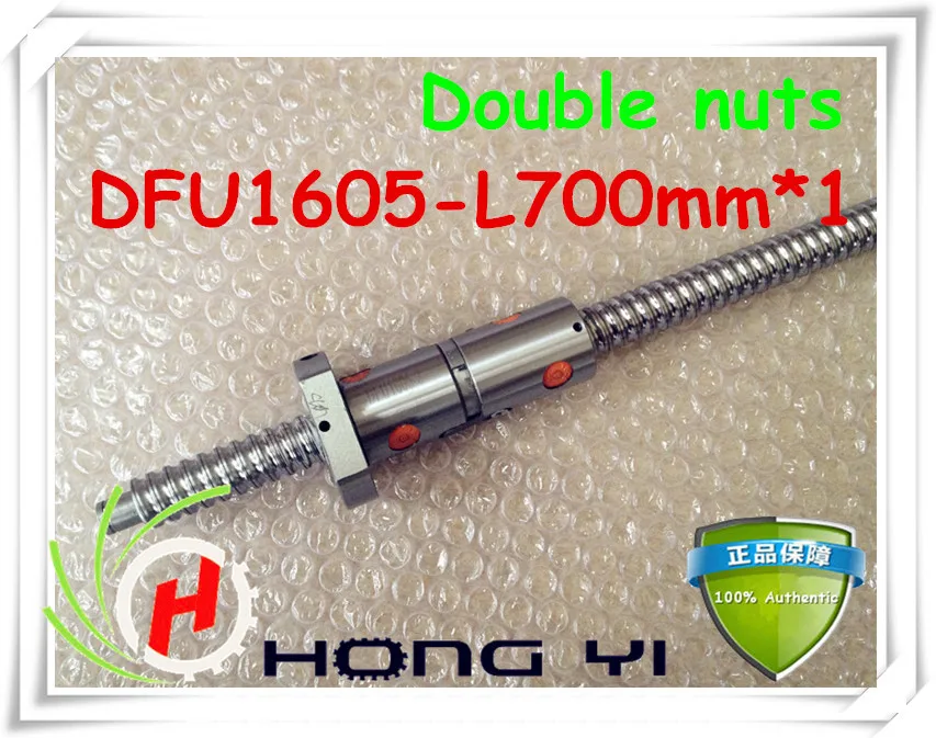 

16mm linear rolled DFU1605 lead ballscrew ballnut set 1pcs SFU1605 ball screw L 700mm + 1pcs double ball nut for DIY CNC