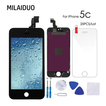 

LCD Display For iPhone 5C Touch Screen Digitizer Assembly Replacement Brand New No Dead Pixel with Free Tools Kit + Temper Glass