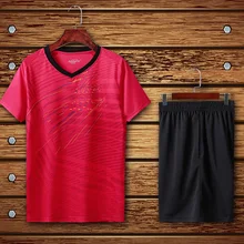 Новая кофта для бадминтона, костюм, Униформа, тренировочный костюм для мужчин/женщин/детей, одежда для настольного тенниса, командная игра, футболки с коротким рукавом и шорты