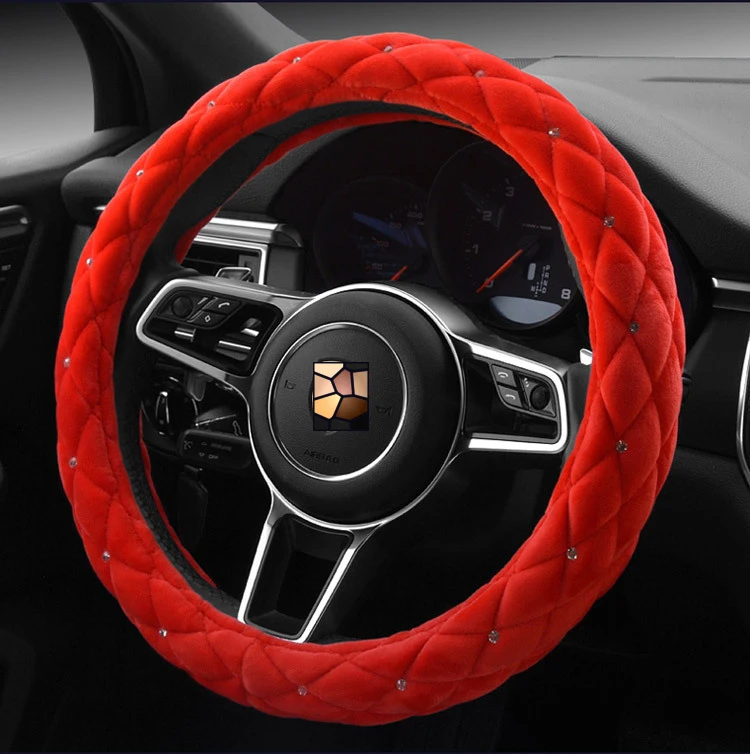 1 Piece Hot Car Styling Autumn Winter Studded Rhinestone plush Car steering wheel car-covers 38cm Diamond Steering Covers Cases 1 Piece Hot Car Styling Autumn Winter Studded Rhinestone plush Car steering wheel car-covers 38cm Diamond Steering Covers Cases