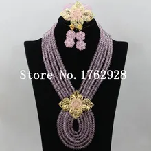 Африканские Ювелирные наборы воды розовые нигерийские Свадебные бусы Модный комплект ювелирных изделий комплект массивной бижутерии