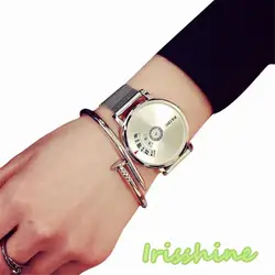 Irisshine i0627 унисекс Творческий Нержавеющая сталь Для Мужчин's Для женщин Военная Униформа спортивный Аналоговые кварцевые наручные часы пару