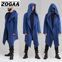 Зимний осенний однотонный длинный Тренч, мужское модное пальто с длинным рукавом, плащ с капюшоном, куртка, повседневный мужской зимний Кардиган, верхняя одежда