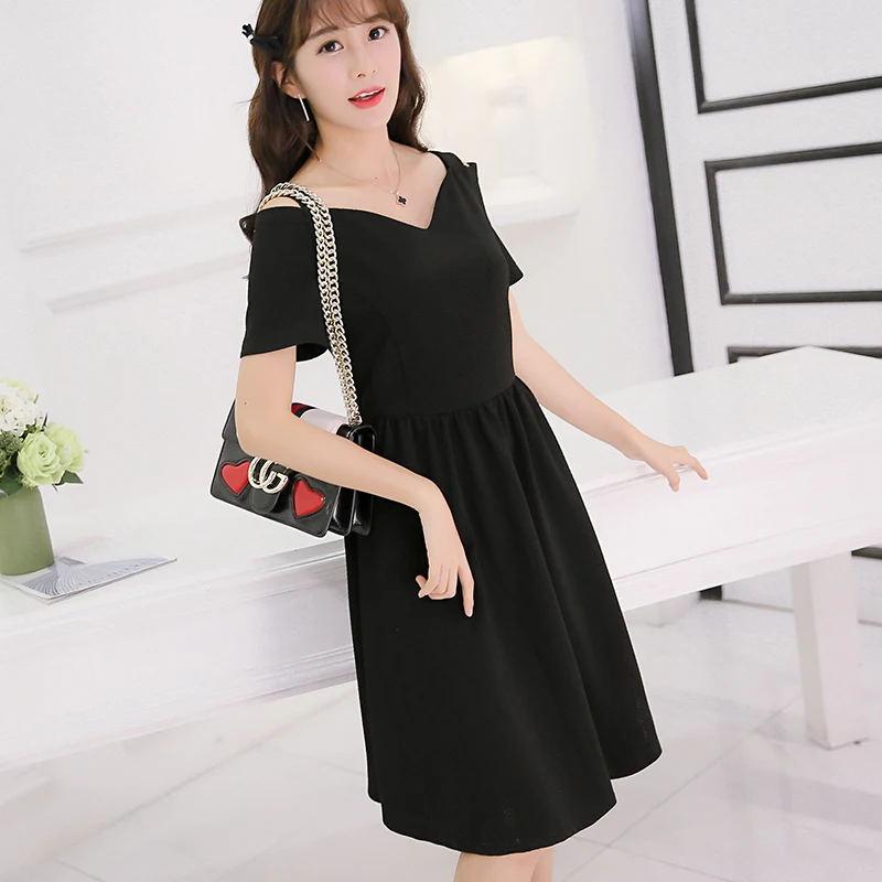 

vestidos mujer 2019 summer new Korean women's plus size cotton V-neck work midi dress fashion temperament Sexy ladies dresses