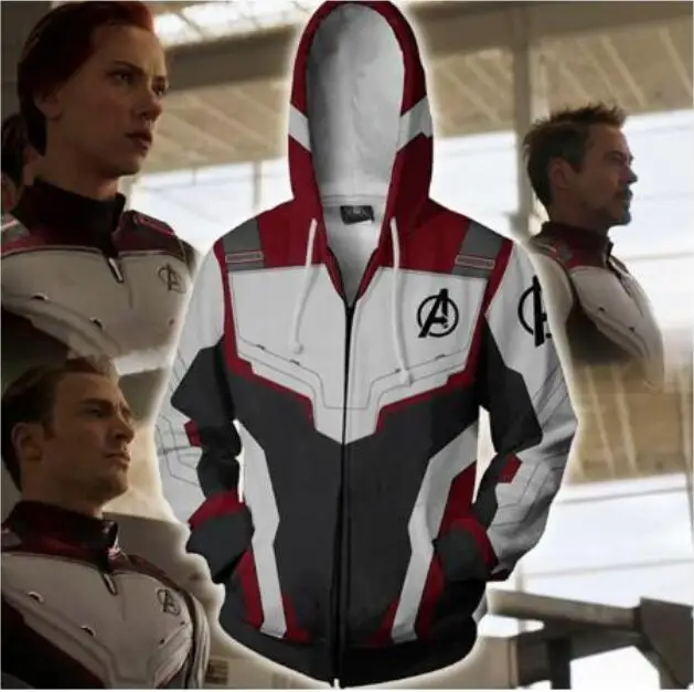 

Hoodie Cosplay Avengers Endgame Quantum Realm Sweatshirt Jacket Advanced Tech Costumes Avengers End Game Hood Superhero Hoodies