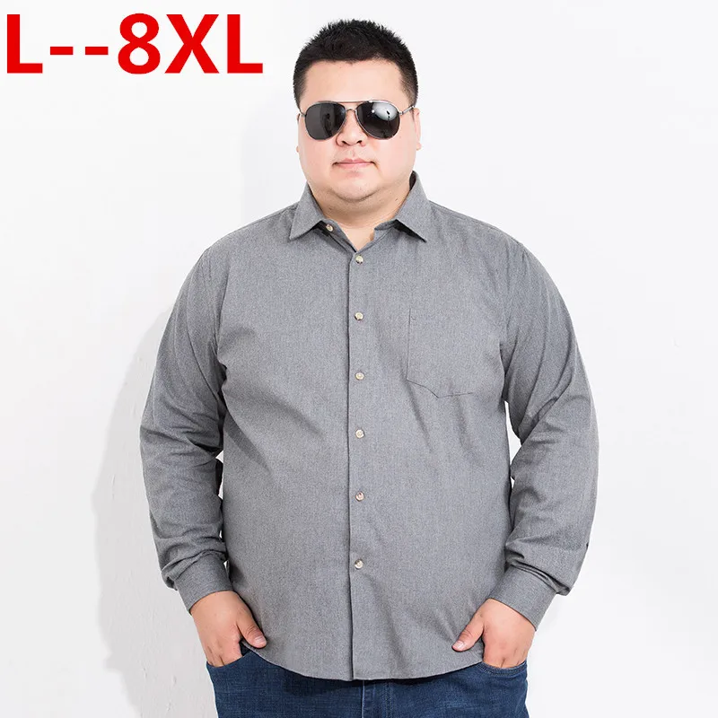 8XL 6XL 5XL мужская рубашка с французскими запонками Мужская Однотонная длинным