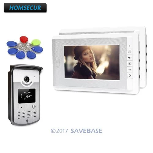 

HOMSECUR 7inch Wired Video Door Entry Phone Call System with Keyfobs Unlocking Camera