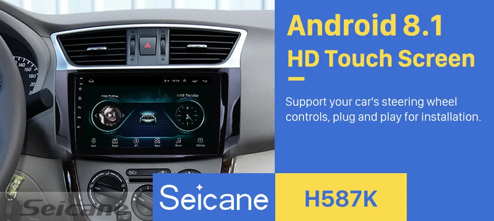 Best Seicane Car GPS Navi 10.1" HD Android 8.1 TouchScreen Radio Bluetooth For NISSAN SYLPHY 2012-2016 support Steering Wheel Control 0