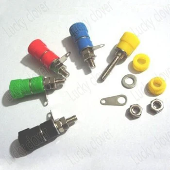 

20PCS/lot 5 colors Nickel Plated Binding Post Screw Amplifier audio Speaker Terminal Cable Power Test Probes for 4mm Banana plug