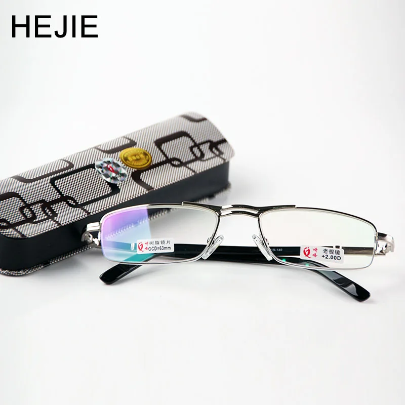 

Fashion Men's Half Frame Alloy Coating Spherical Reading Glasses Size53-19-140mm Vidros de leitura da semi-borda da liga Y1163