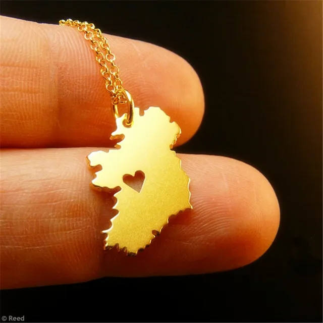 Buy New Fashion Handmade Jewelry Ireland Map Charm Necklace Tiny Cute