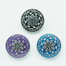 Лидер продаж Красота Модный яркий цветок узор 18 мм застёжка, бусинка оснастки застежка браслета ювелирные изделия KZ2052