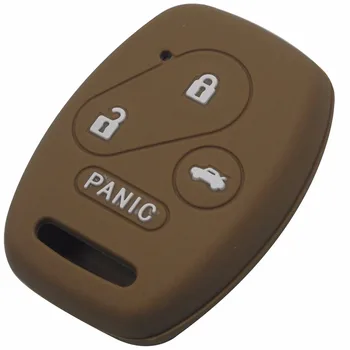 Keyforkess custodia portachiavi in Silicone a distanza per Honda Accord CR-V Civic Insight Ridgeline 4 pulsanti 3 pulsanti panico nuova copertura del supporto - Jingyuqin custodia portachiavi in Silicone a distanza per Honda Accord CR V Civic Insight Ridgeline