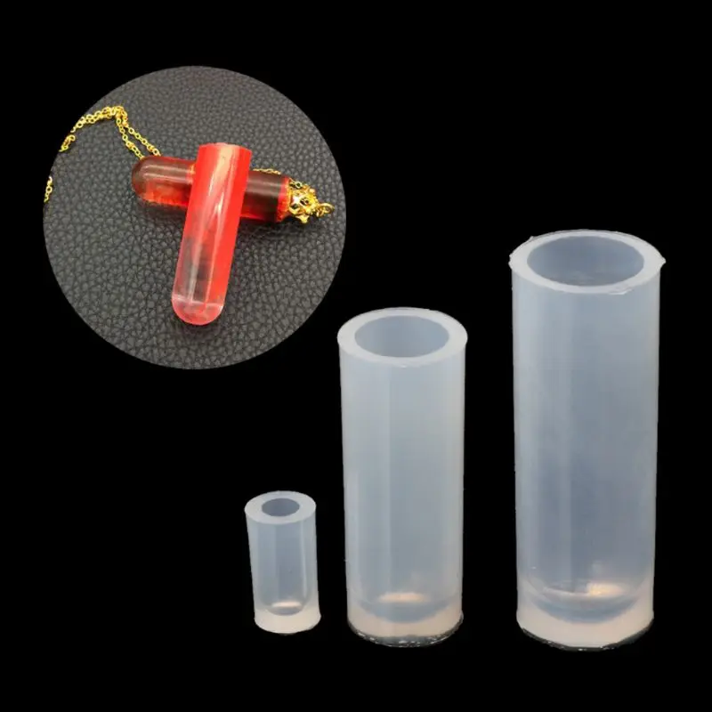 

Silicone Tube Shape Crystal Pendant Mold Epoxy Resin Casting Craft Jewelry Tools