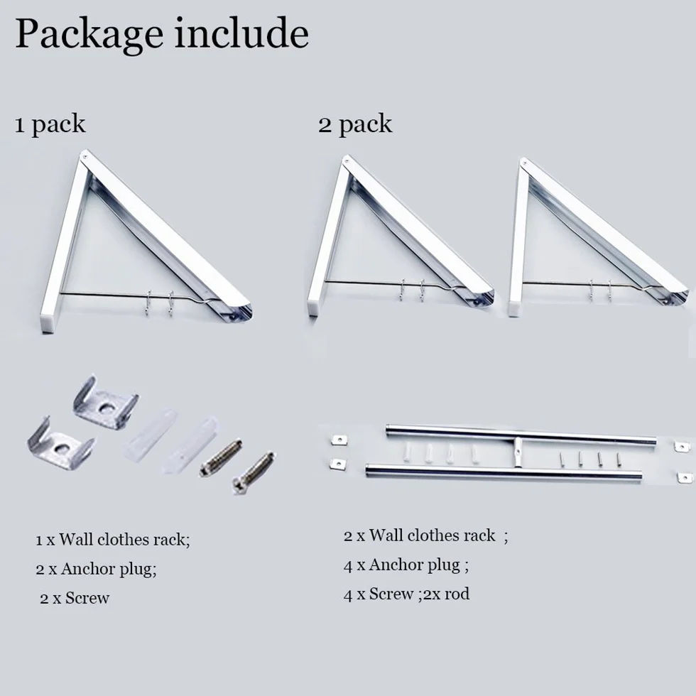 Раза складной треугольный настенный для хранения одежды сушилка с штанга для тяжелой физической работыдостаточная Ванная комната балкон Прачечная