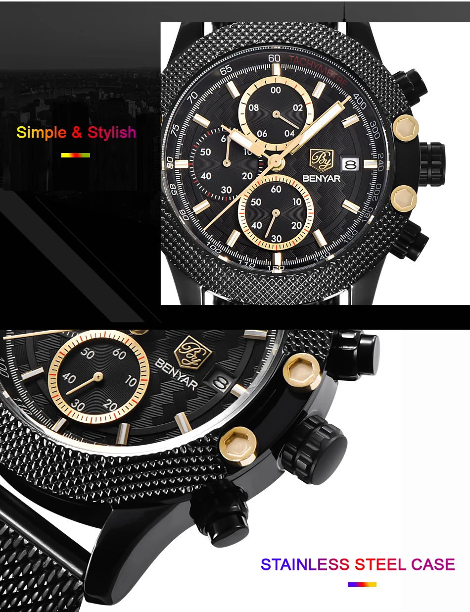superior de luxo militar cinta aço inoxidável