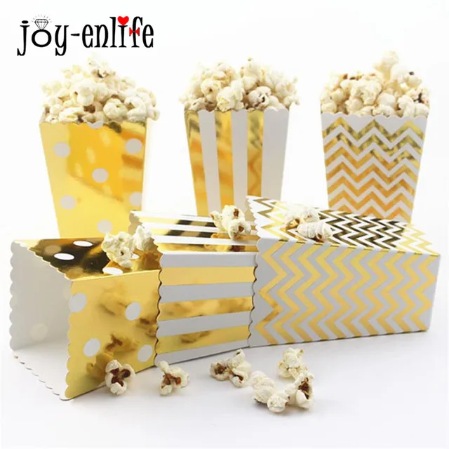 joy enlife 12pcs lot dots wavy mini popcorn bucket paper popcorn box paper popcorn box