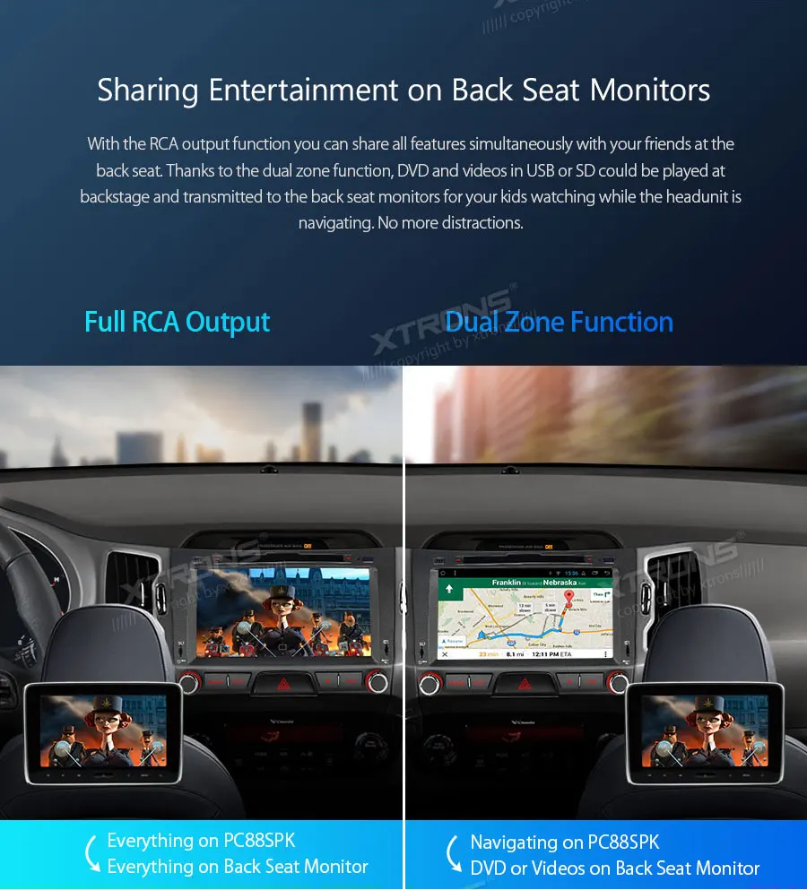 Flash Deal 8" Android 8.1 Oreo OS Car DVD Multimedia Navigation GPS Radio for Kia Sportage 2010-2016 with Dual Zone Function Support 8