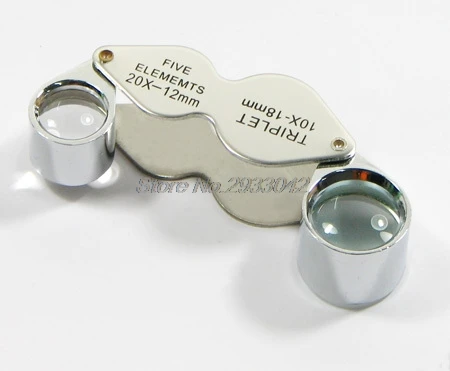 

30X + 20X &10X Triplet Magnifier Jeweler Jewelry Eye Loupe Set-W128