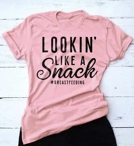 Выглядящая как закуски# Грудное вскармливание смешная Мама Жизнь футболка Забавный слоган Женская мода гранж tumblr повседневные хлопковые футболки художественные Топы