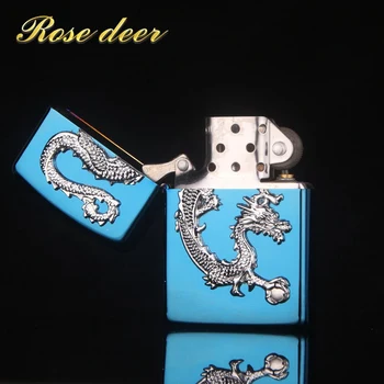 

carving Dragon Metal Carving Kerosene Oil Fire Lighter Unique Gasoline Cigarette Lighter Handicrafts Decoration Best gift
