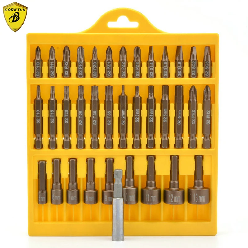 

36pcs/set S2 Screwdriver Bits Tools Series PH PZ SL SQ T Hexagon Keys Parts Accessory for Electrical Pneumatic Air Screwdriver