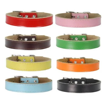 

Genuine Leather Dog Collar Adjustable Chihuahua Small Dog Cat Collar Neck Buckle Leather Lead collar perro petshopXS-XL
