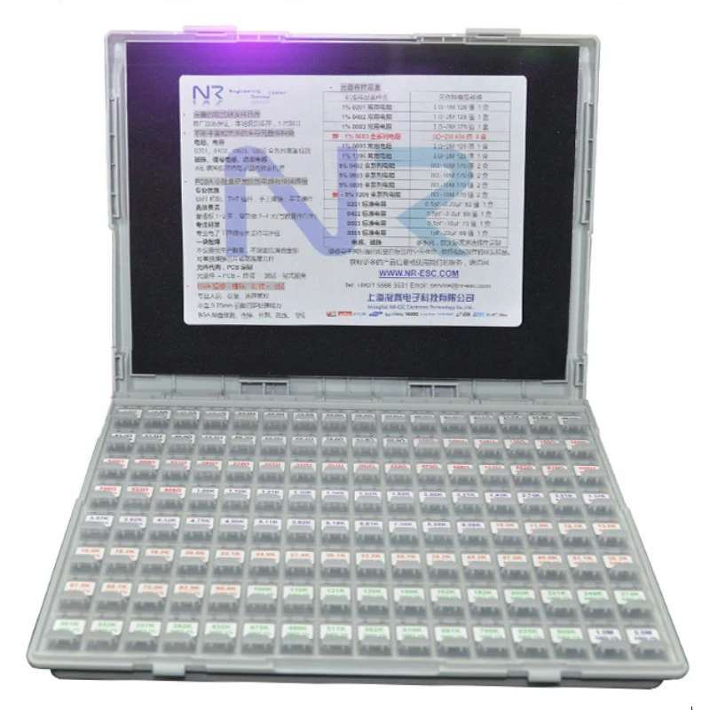 27,6x21,5x4,2 cm SMT resistor condensador caja de almacenamiento electrónica y organizadores caja de componentes caja de almacenamiento 128 rejilla componentes