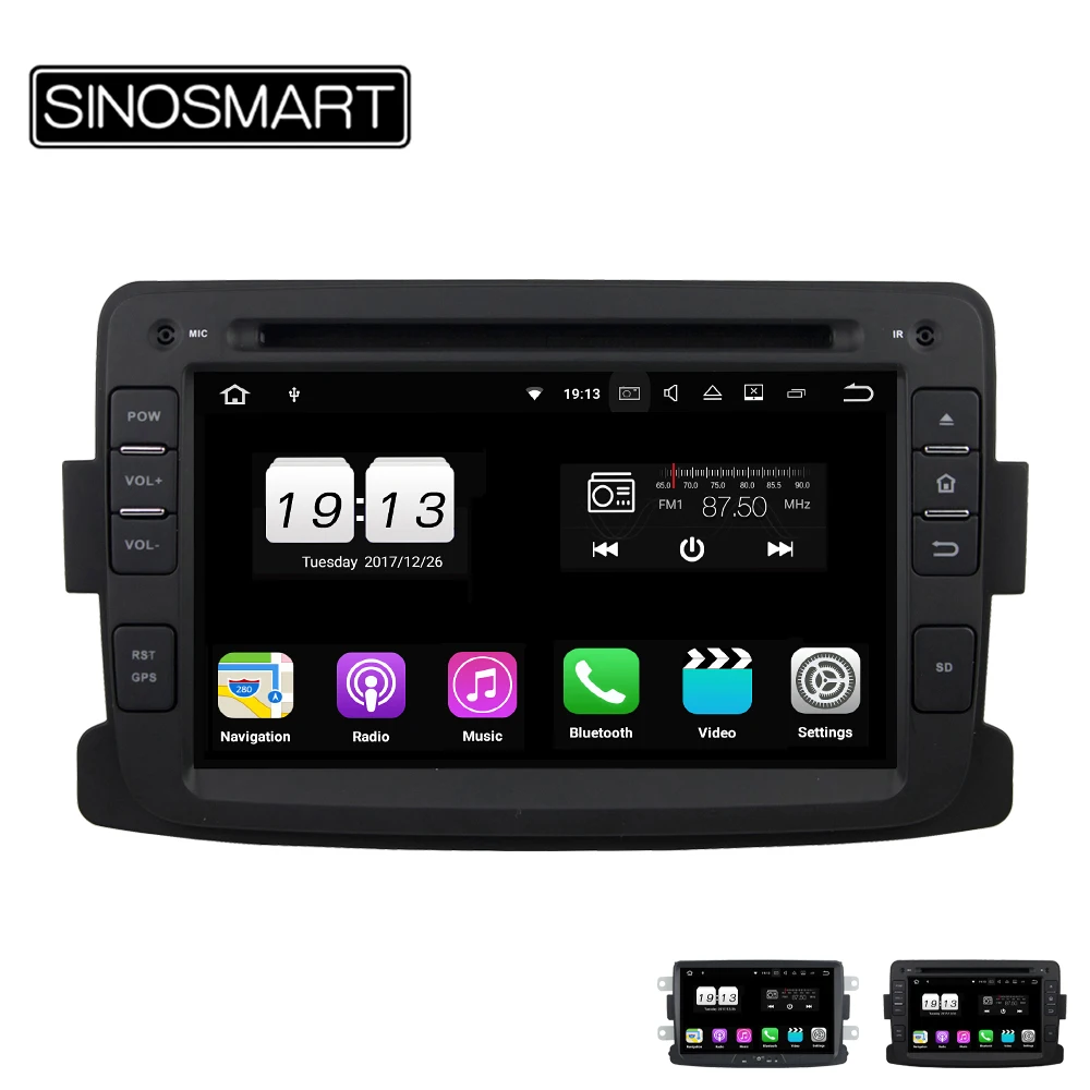 

SINOSMART Android 9.0 4G RAM 8 core CPU Car DVD GPS Navi Player for Renault Duster 2012-2016 with Canbus